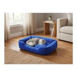 Hakay Dikdörtgen Peluş Kedi Yatağı 60 x 45 cm Mavi Renk