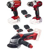 Hakay Einhell Te-Ci 18/1 Vidalama Te-Cd 18 Li E Matkap Te-Ag 18/115 Avuç Taşlama 3x2.5 Ah Akülü Usta Seti