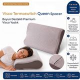 Hakay Homedius Visco Queen Spacer Thermoswitch Boyun Destekli Ortopedik Visco Yastık 55X35 cm - 10 x 10 cm - 0002R72