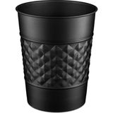Hakay Monarch Abode El Yapımı Metal Geometrik Kabartmalı Siyah Çöp Sepeti Çöp Kutusu - 0 - 199 ml - 000-Siyah