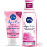 Hakay Nıvea Aqua Rose Organik Gül Suyu Içerikli Yüz Temizleme Jeli 150ML ve Nemlendirici Tonik 200ML, Makyaj Temizleyici, Yüz Bakım