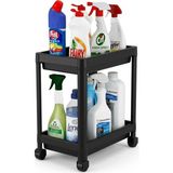 Hakay Orret Home 2 Katlı Tekerlekli Tezgah Altı Raf Organizer Düzenleyici Raf Ünitesi, Evye Altı Dolap Içi Düzenleyici, Mutfak Banyo Deterjanlık Şampuanlık Sebzelik,taşınabilir Saklama Rafı (Siyah) - 001-Renkli