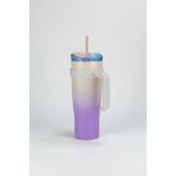Hakay Pembe Pipetli Termos Bardak, 1000ML Kapasite, Pratik