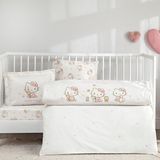 Hakay Taç Lisanslı Hello Kitty Cute Baby Pamuk Bebek Nevresim Takımı - 01P-Pembe - 100 x 120 cm