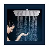 Hakay Tepe Slim Duş Başlığı, 304 Paslanmaz Çelik, Metal (25 cm Kare Slim Model) - Ahşap
