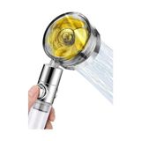 Hakay Turbo LED Işıklı Duş Başlığı Pervaneli Filtreli Su Tasarruflu Duş Başlıgı Turbo El Duşu Banyo Fiskiyesi LED Işıklı Lüks Duş Başlığı - Ahşap