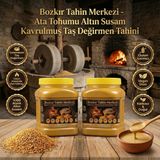 Hakbur Bozkır Yöresel Bozkır Tahin Merkezi Ata Tohum Altın Susam Taş Değirmen Doğal Tahini Kavrulmuş 930 gr X 2 adet (vegan&katkısız) - 1,9 kg