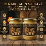 Hakbur Bozkır Yöresel Bozkır Tahin Merkezi Ata Tohumu Altın Susam Doğal Kavrulmus Tahin 600 gr x 2ADET (Taş Değirmen&katkısız) - 1,2 kg