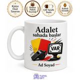 Hakeme Özel Sarı Kırmızı Kart Düdük VAR İncelemesi Baskılı Porselen Kupa Hediye