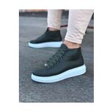 Haki bağcıklı sneakers yarım bilek bot