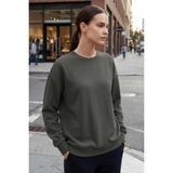 Haki Basic O Yaka Oversize Kadın Sweatshirt - 97053