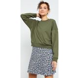 Haki Basic Rahat Form O Yaka Kadın Sweatshirt - 97114