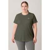 Haki Baskılı Rahat Form Büyük Beden Performans Kadın T-Shirt - 97308