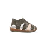 Haki Bej Cırtlı Hafif Unisex Çocuk Sandalet 17370 B
