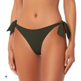 Haki Brezilya Model Kalın İp Bağlamalı Bikini Altı