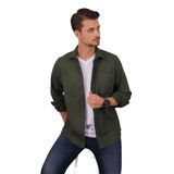 Haki Düz Oversize Oduncu Hediye Kutulu Erkek Gömlek M