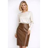 Haki Elara Kroko Desenli Hakiki Deri Kalem Etek - 42
