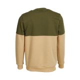 Haki Erkek Bisiklet Yaka Logo Nakışlı 3 İplik Çift Renk Sweatshirt NCS JEANS 1624 HAKİ S
