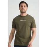 Haki Erkek Bisiklet Yaka Tişört Premium Pamuklu Yüksek Kalite Regular Fit - XL