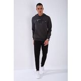 Haki Erkek Kanguru Cep Standart Kalıp Kapüşonlu Sweatshirt-87883