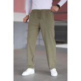 Haki Erkek Yazlık Keten Pantolon - Geniş Beden Seçeneği - 5XL
