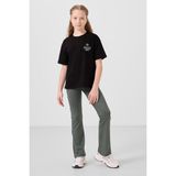 Haki Esnek Standart Fit Basic Performans Ispanyol Paça Kız Çocuk Tayt - 75193 - 10 - 11 Yaş