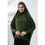 Haki Hazır Pratik Sultanbaş Tesettür Kollu Penye Sufle Eşarp Hijab
