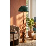 Haki Lambader Retro Tasarım Ahşap Detaylı Metal Gövdeli Modern Dekoratif Zemin Lambası