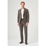 Haki Mono Yaka 6 Drop Slim Fit Beli Lastikli Takım Elbise 1001260194