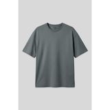 Haki Pamuklu Kalın Yumuşak Dokulu Oversize Fit Basic Erkek T-Shirt - 88377 - 2XL