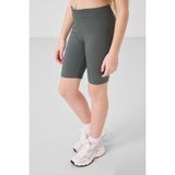 Haki Pamuklu Kısa Paça Standart Fit Basic Kız Çocuk Tayt - 75188 - 7 - 8 Yaş