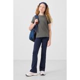 Haki Pamuklu O Yaka Standart Fit Basic Kız Çocuk T-Shirt - 75177 - 8 - 9 Yaş