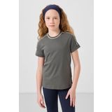 Haki Pamuklu O Yaka Standart Fit Basic Kız Çocuk T-Shirt - 75177