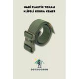 Haki Plastik Tokalı Klipsli Kobra Kemer