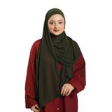 Haki Pratik Hazır Geçmeli Bone Şal Şifon Düz 2506_09