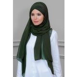 Haki Pratik Hazır Geçmeli Bone Şal Şifon Kendinden Boneli Üç Bantlı 1451_09