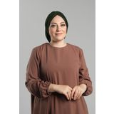 Haki Pratik Hazır Geçmeli Tesettür Bone Sandy Büzgülü Salaş 2119_09