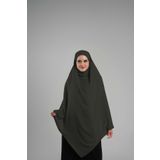 Haki Pratik Hazır Geçmeli Tesettür Eşarp Krep Bağcıklı Sufle Hijab 2313_09
