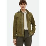 Haki Regular Fit Dik Yaka Casual Süet Deri Mont - XL