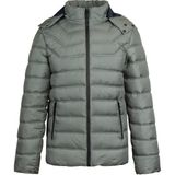 Haki Slim Fit Hakim Yaka Kapüşonlu Şişme Mont