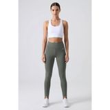 Haki Standart Fit Esnek Spor Performans Kadın Topuklu Tayt - 94685