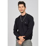 Haki Triko Erkek Desenli Yarım Balıkçı Kazak 6080131 Lacivert - 2XL