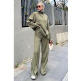 Haki Uzun Kollu Triko Kazak Pantolon İkili Takım MG2173
