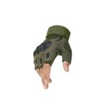 Haki Xxl Yarım Taktik Eldivenler Airsoft Spor Atış Av Eldivenleri