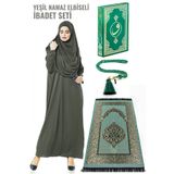 Haki Yeşil Namaz Elbiseli İbadet Seti