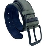 Haki Yeşil Süet Suni Deri Desenli Model 4.5 cm.lik Unisex Spor Kemer - 4510-10-ST