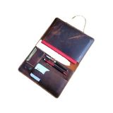 Hakiki Crazy Dana Derisi El Dikişli Tablet Organizer Çanta, Bordo, 13 İnç Tablet için İdeal, Toplantı ve Seyahat Düzenleyici (Dana Derisi Carzy Bordo, Özel Ölçülere Göre vereceğiniz Sipa)