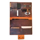 Hakiki Crazy Dana Derisi El Dikişli Tablet Organizer Çanta, Bordo, 13 İnç Tablet için İdeal, Toplantı ve Seyahat Düzenleyici (Dana Derisi Carzy Kahve, 13 inç tablet için)