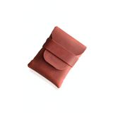 Hakiki Crazy Deri Kartlık – Dikişsiz Geçmeli Tasarım, 6–8 Kart Kapasiteli, Minimal Cüzdan, El Yapımı Pembe Renk - (7,5 x 10,5 cm)