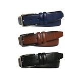 Hakiki Deri 3'lü Set Desenli Klasik Kumaş Pantolon Kemeri 3.5 cm Siyah, Lacivert, Kahverengi
